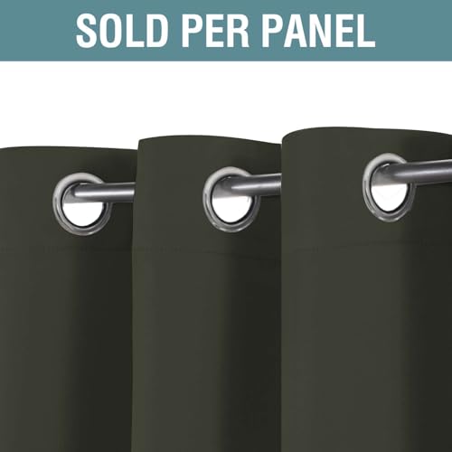 Blackout Curtain for Living Room Thermal Insulated Window Treatment Curtain Extra Long 96 inch Length Energy Saving Solid Grommet Top Blackout Drape (52"W x 96"L (Pack of 1) / Olive)