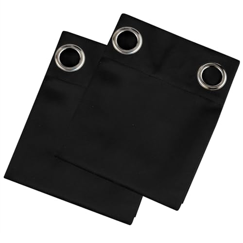 Blackout Curtains 66 x 54 Inch Long Black Curtains Set of 2 Panels Room Darkening Curtains for Bedroom and Living Room (Black / 66"W x 54"L (Pack of 2))