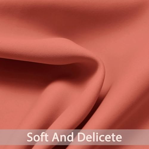 Room Darkening Curtains 52x72 inch Length Coral Orange (Coral Orange / 52"W x 72"L (Pack of 2))