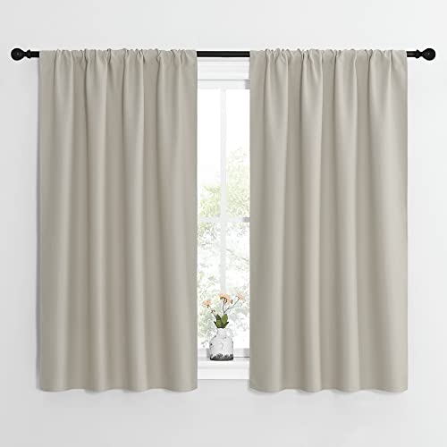 Blackout Curtains for Living Curtains (Natural / 42"W x 54"L (Pack of 2))