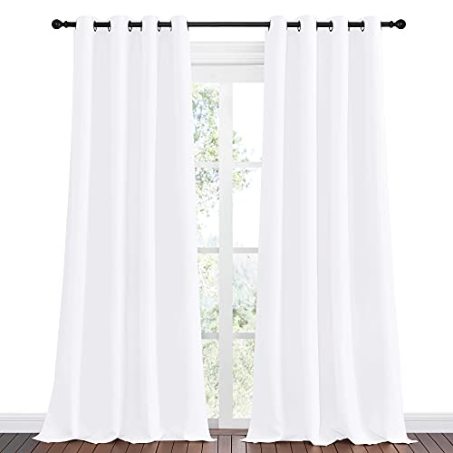 Pure White Blackout Curtains for Kids Room 55" w x 102" L 2 Panels (Pure White / 55"W x 102"L (Pack of 2))