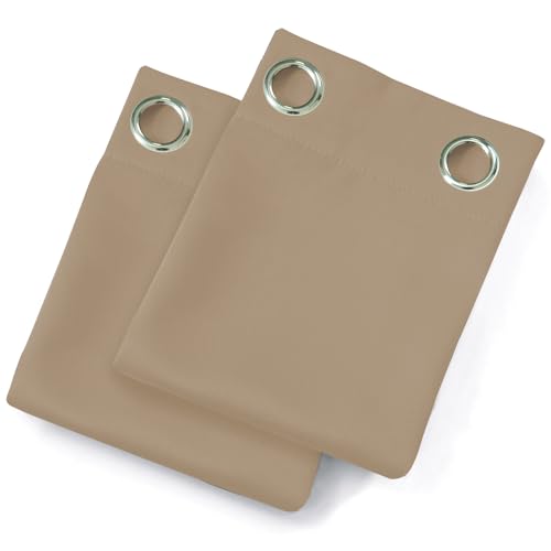 Natural Blackout Curtains 42 x 54 Inch Length Set of 2 Panels Grommet Bedroom Curtains for Living Room (Natural / 42"W x 54"L (Pack of 2))
