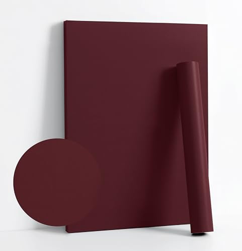 78.7''x17.7'' Red Peel and Stick Wallpaper Contact Paper Modern Self Adhesive Wall Paper Removable Renter Friendly Textured Solid Color Shelf Cabinet Vinyl Roll (Retro Red / 17.7" x 78.7")