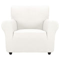 Super Stretch Chair Slipcover Universal Sofa Chair Covers for Living Room Dogs Pet Furniture Protector Spandex Armchair Slipcovers with Anti Slip Foam Sticks (White / Small (30"-47"))