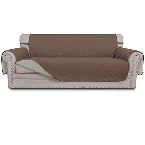 Reversible Couch Cover for 3 Cushion Sofa (Brown/Beige / Large Sofa)