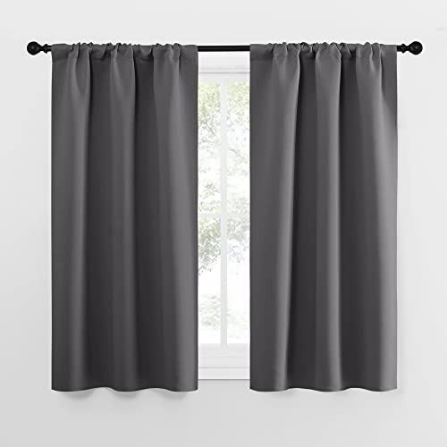 Grey Blackout Curtains for Bedroom 29" Wide x 50" Long 2 Panels (Grey / 29"W x 50"L (Pack of 2))