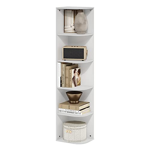 PASIR Book Shelf (White / 5-Tier Corner)