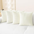 Decorative Couch Throw Pillow Covers 18 X 18 Inches Cream (18" x 18" (Pack of 4) / Cream)