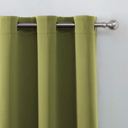 Blackout Curtains 52 x 120 Inch Long Olive Green Curtains Set of 2 Panels Room Darkening Curtains for Bedroom and Living Room (Olive Green / 52"W x 120"L (Pack of 2))