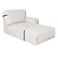 Reversible Chaise Lounge Couch Cover Water Resistant Sofa Cover Sectional L Shaped Sofa Slipcover with Adjustable Straps Furniture Protector for Dogs (Ivory/Ivory / Medium Lounge Chaise)