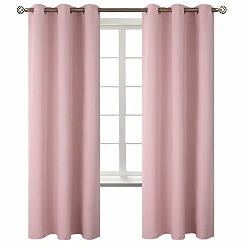 Pink Room Darkening Curtains 72 Inch for Bedroom (Baby Pink / 42"W x 72"L (Pack of 2))