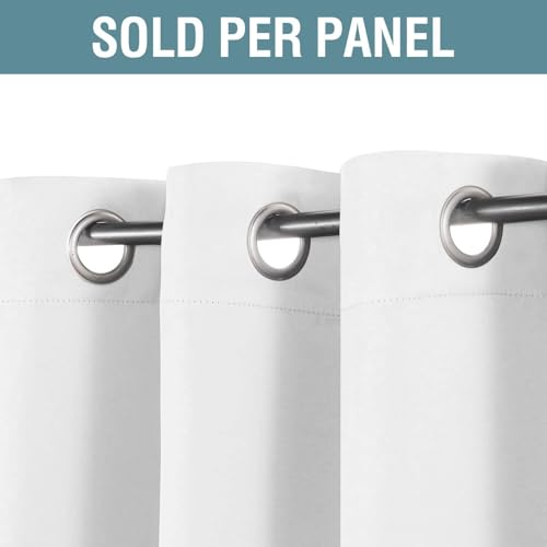 White Curtains for Living Room Pure White Curtain 96 inches Long Thermal Insulated Window Treatment Panel (52"W x 102"L (Pack of 1) / Pure White)