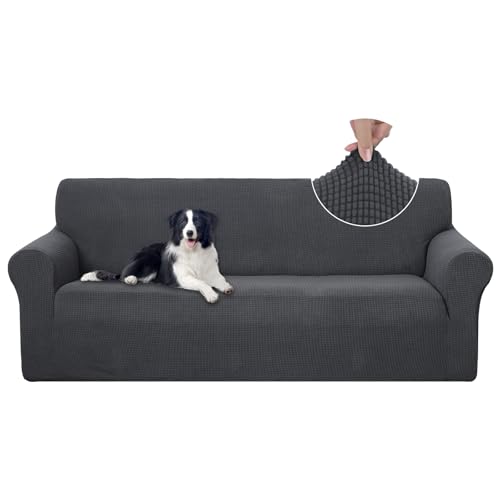 Stretch Couch Cover Slipcover for 3 Cushion Sofa (Dark Grey / Sofa)