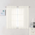 Ivory Sheer Curtains 48 Inch Long (Ivory / 42"W x 48"L (Pack of 2))