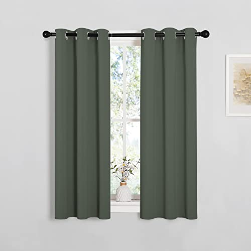 Blackout Curtain Panels for Living Room (Dark Mallard / 29"W x 45"L (Pack of 2))