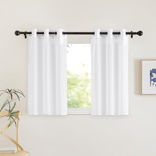Kitchen Curtains 36 inches Long (White / 30"W x 36"L (Pack of 2))