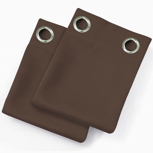 Chocolate Brown Blackout Curtains 34 x 54 Inch Length (Chocolate Brown / 34"W x 54"L (Pack of 2))