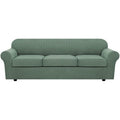 4 Piece Stretch Sofa Covers for 3 Cushion Couch Covers for Living Room Furniture Slipcovers (Large Plus / Loden Frost)