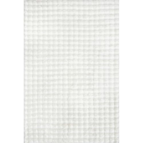 Jeni Off White Checkered Washable Area Rug (Jeni Off White / 5' x 7'6" (Oval))