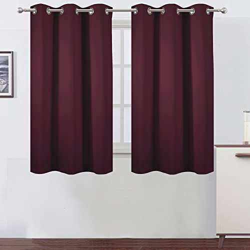 Burgundy Blackout Curtains 38 x 54 Inch Length (Burgundy Red / 38"W x 54"L (Pack of 2))