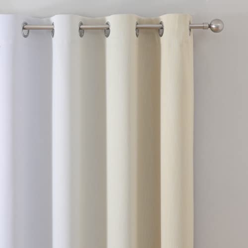 Beige and Greyish White Ombre Blackout Curtains Living Room 102 Inches Long (Beige and Greyish White / 52"W x 102"L (Pack of 2))