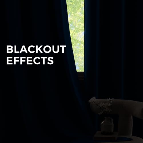 Morrocan Blue Room Darkening Curtains 36 Inches Long 2 Panels for Living Room (Dark Blue / 40"W x 36"L (Pack of 2))