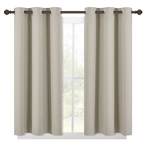 Modern Blackout Curtains Noise Reducing (Natural / 42"W x 45"L (Pack of 2))