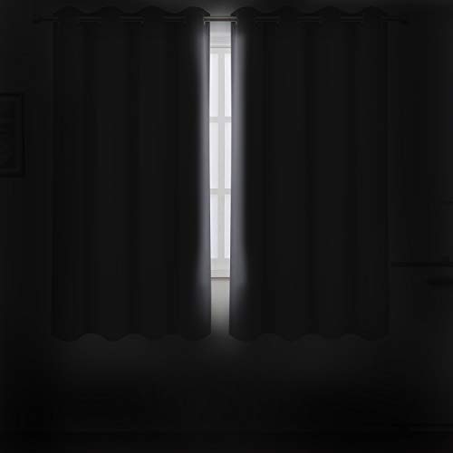 Grey Blackout Curtains 66 x 63 Inch Length (Grey / 66"W x 63"L (Pack of 2))
