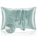 Zipper Satin Pillowcases (Haze Blue / King (20" x 36")-Zipper)
