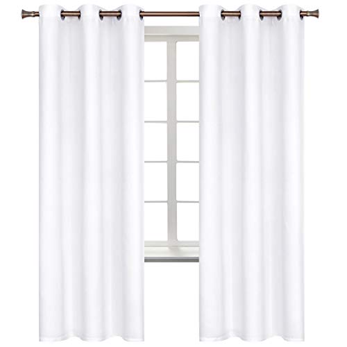 Pure White Room Darkening Curtains 72 Inch for Bedroom (Pure White / 42"W x 72"L (Pack of 2))