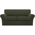 3 Piece Sofa Covers for 2 Cushion Couch Sofa Slipcover Soft Couch Cover for Dogs (Sofa (2 Cushion) / Olive)