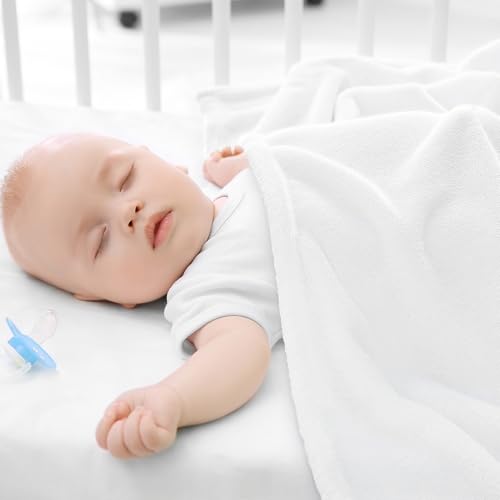 Fleece Blanket Soft Plush Throw for Couch White 30"x40" (White / Kids(30"x40"))