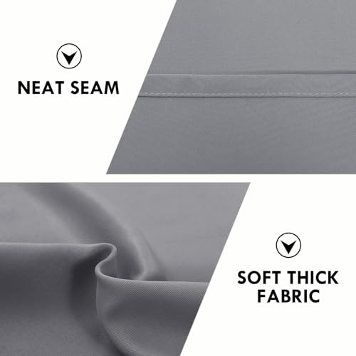 Wide Blackout Curtains for Bedroom Living Room 70 x 84 Inch Long Grey (Grey / 70"W x 84"L (Pack of 2))