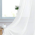 White Sheer Curtains 84 inches Long (Pure White / 55"W x 84"L (Pack of 2))