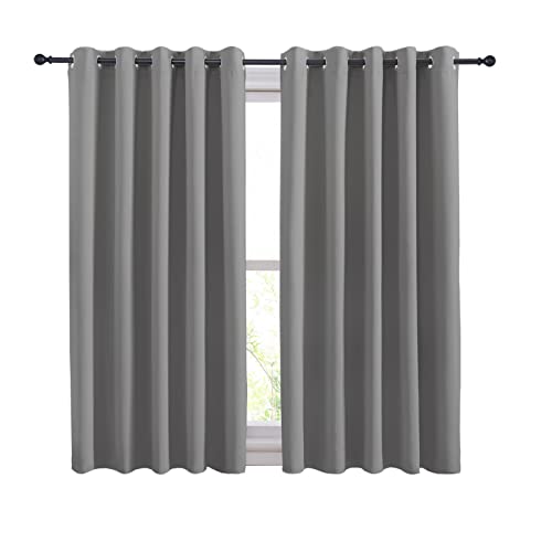 Silver Grey Blackout Curtain Panels for Bedroom (Silver Gray / 70"W x 54"L (Pack of 2))