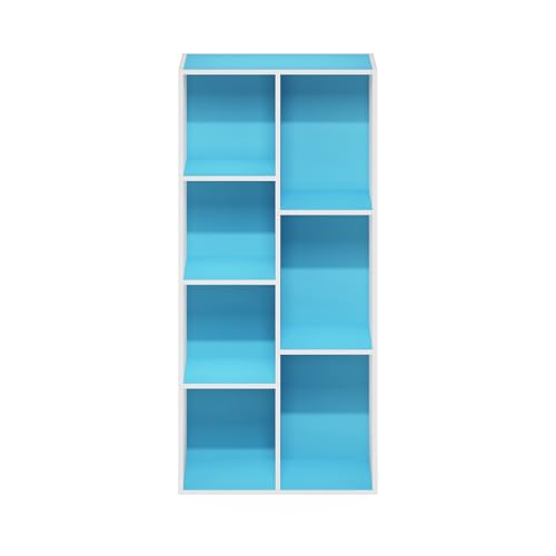 LUDER Book Shelf (White/Light Blue / 7-Cube)