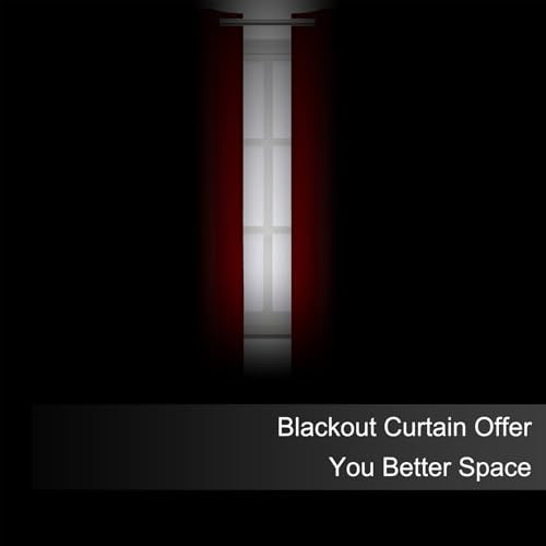 Blackout Curtains 66 x 72 Inch Long Red Curtains Set of 2 Panels Room Darkening Curtains for Bedroom and Living Room (Red / 66"W x 72"L (Pack of 2))