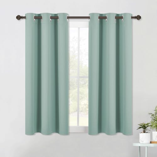 Modern Blackout Curtains Noise Reducing (Seafoam / 42"W x 54"L (Pack of 2))
