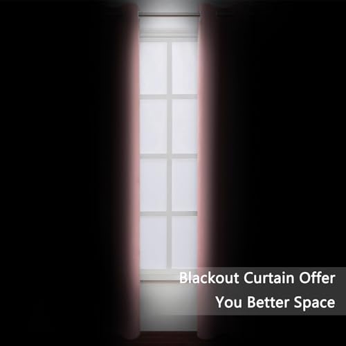Pink Thermal Blackout Curtains (Pink / 52"W x 72"L (Pack of 2))