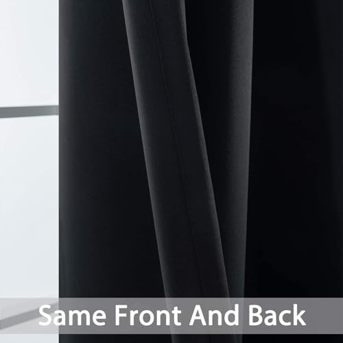 Room Darkening Curtains 42x72 inch Length Black (Black / 42"W x 72"L (Pack of 2))