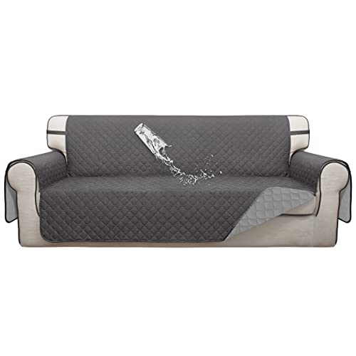 Double Protection 100% Waterproof Sofa Covers for Living Room (Gray/Light Gray / Sofa Large)