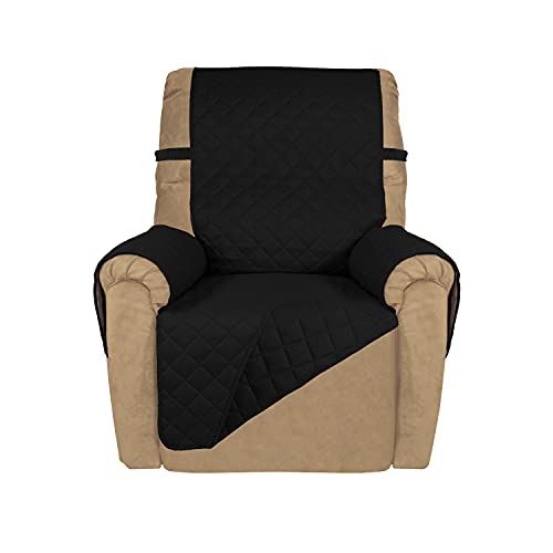 Reversible Recliner Chair Covers Couch Covers for Dogs (Small Recliner / Black/Black)