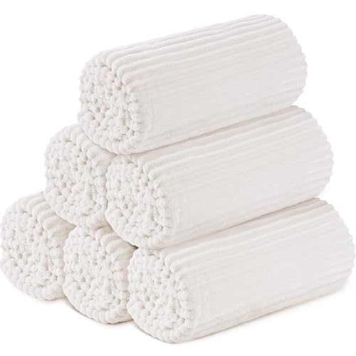 6 Pcs Flannel Blankets Bulk (Cream White)