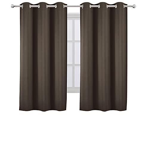Chocolate Brown Blackout Curtains 40 x 63 Inch Length (Chocolate Brown / 40"W x 63"L (Pack of 2))