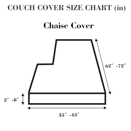 Sofa Covers Couch Covers for Sofa Pet Friendly Couch Cushion Covers Universal Sofa Covers Washable Stretch Slipcovers for Sectional Sofa (Texture Blue / Chaise Cover)