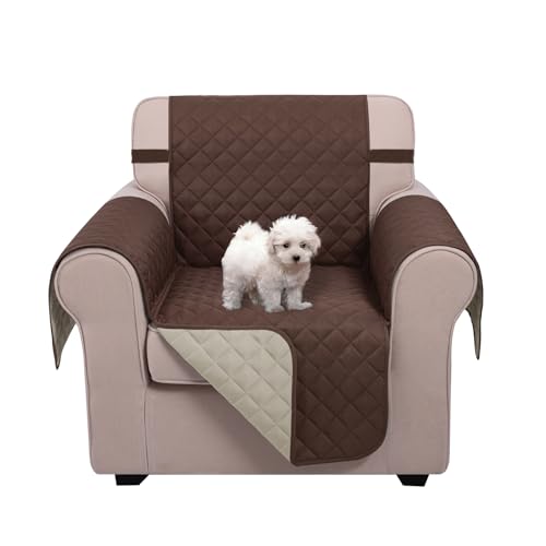Reversible Recliner Chair Covers (Coffee/Beige / 23''armchair)