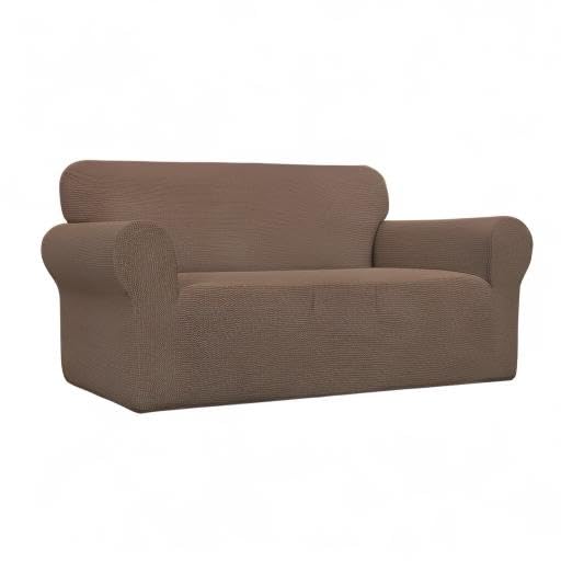 Stretch Loveseat Couch Covers Washable Brown (Medium Loveseat / Brown)