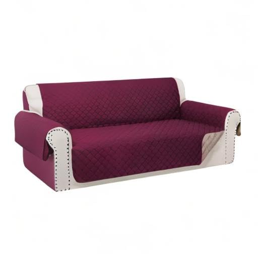 Reversible 4 Seater Sofa Cover (Burgundy/Camel / Sofa Xxl - Xxl Large (91"))