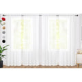 Sheer White Curtains 4 Panels Rod Pocket Semi (White / 52"W x 45"L (Pack of 4))