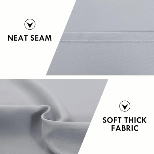 Wide Blackout Curtains for Living Room 70 x 84 Inch Long 2 Panels (Silver Grey / 70"W x 84"L (Pack of 2))